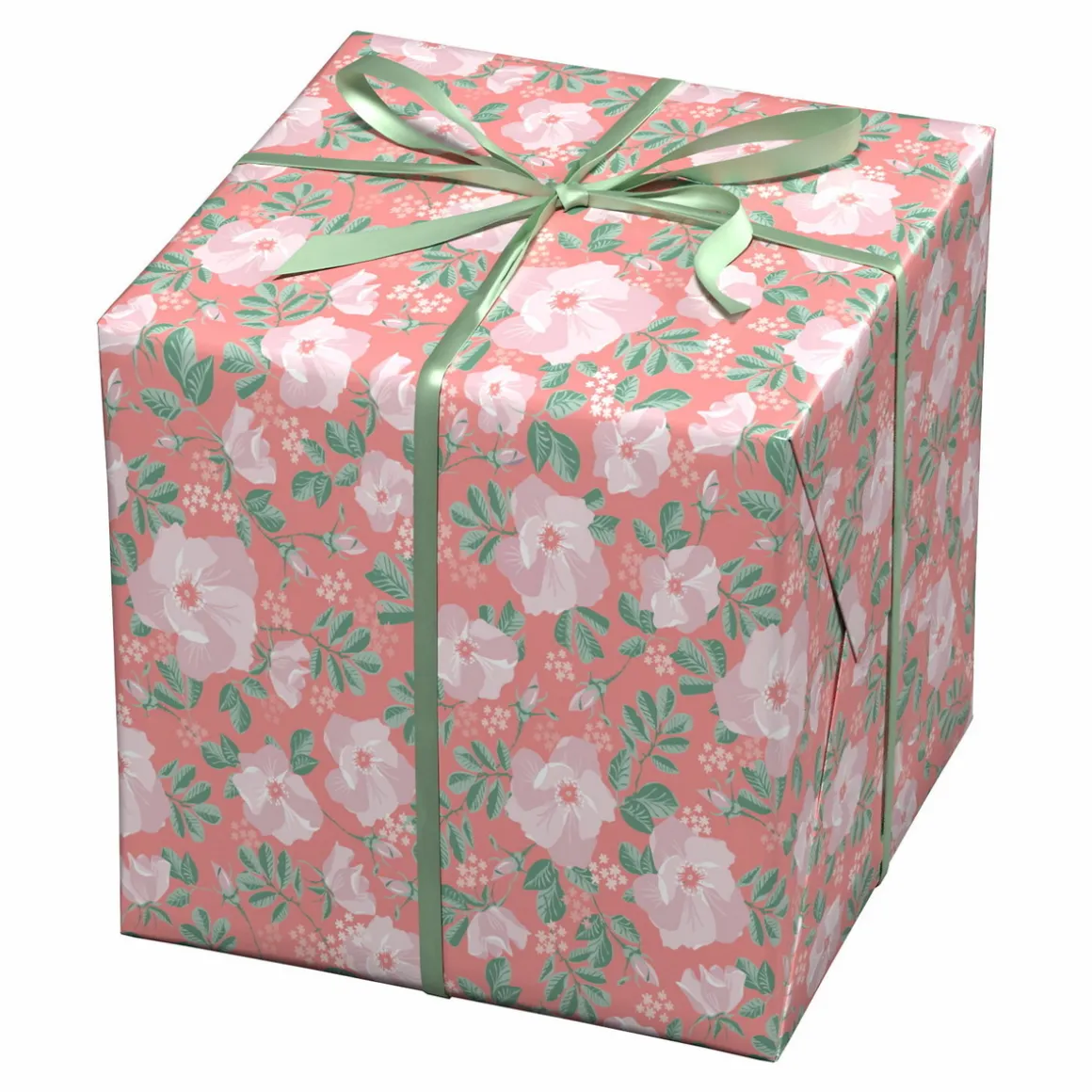 Gavepapir på rulle 10 m×57 cm – rosa blomsterhav