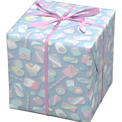 Gavepapir på rulle 10 m×57 cm – sjovt med marshmallows & Skumslik!