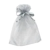 Gaveposer af organza 10-pak, transparent sølv 9×11,5 cm