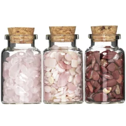 Gemstones halvædelsten til dekoration, 3-pak rosa & rødt tema