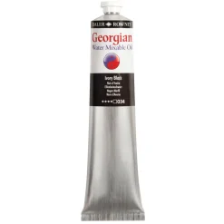 Georgian Water Mixable Oil Colour, vandopløselig oliefarve 200 ml Ivory Black 034.