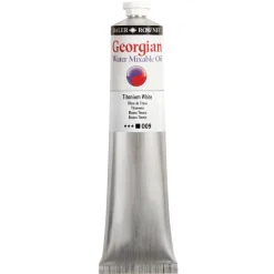 Georgian Water Mixable Oil Colour, vandopløselig oliefarve 200 ml Titanium White 009