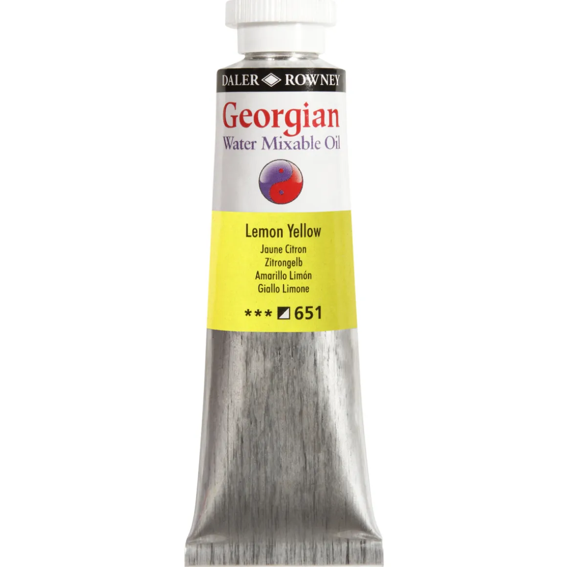 Georgian Water Mixable Oil Colour, vandopløselig oliefarve 37 ml Lemon Yellow 651