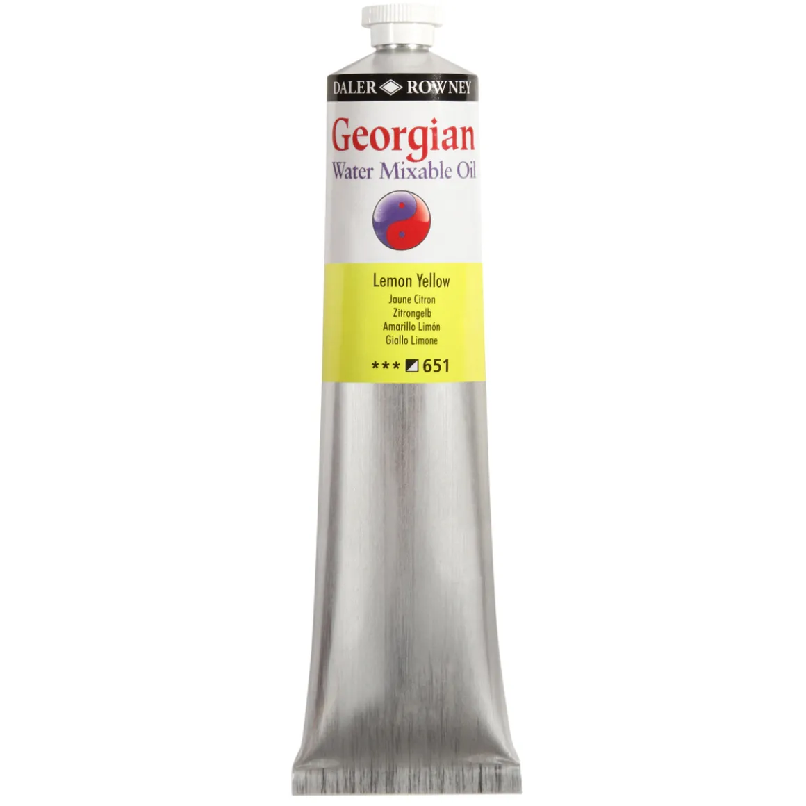 Georgian Water Mixable Oil Colour, vandopløselig oliefarve 200 ml Lemon Yellow 651