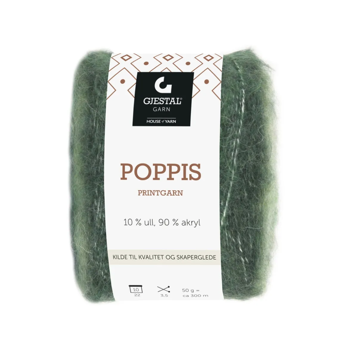 Gjestal Garn Poppis printgarn 50 g grøn – graderet garn