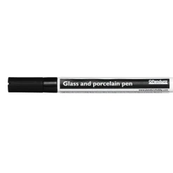 Glas- og porcelænspen sort, 2 mm spids