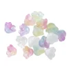 16 glasperler i form af pastelfarvede blomster, Ø11 mm