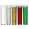 Glitter fremstillet af mere end 90% cellulose, 5-pak a 7 gram i basisfarver