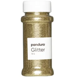 Glitter guld, 70 gram gnistrende glitter fremstillet af >90% cellulose!