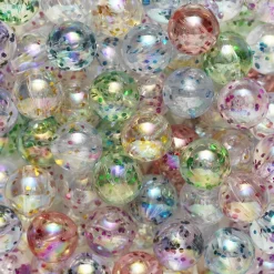 Glitterperler med smukke, iriserende farver, ca. 300 stk. Ø10 mm