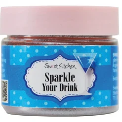 Glitterpulver, spiseligt glitter til drikkevarer, blå 10 gram