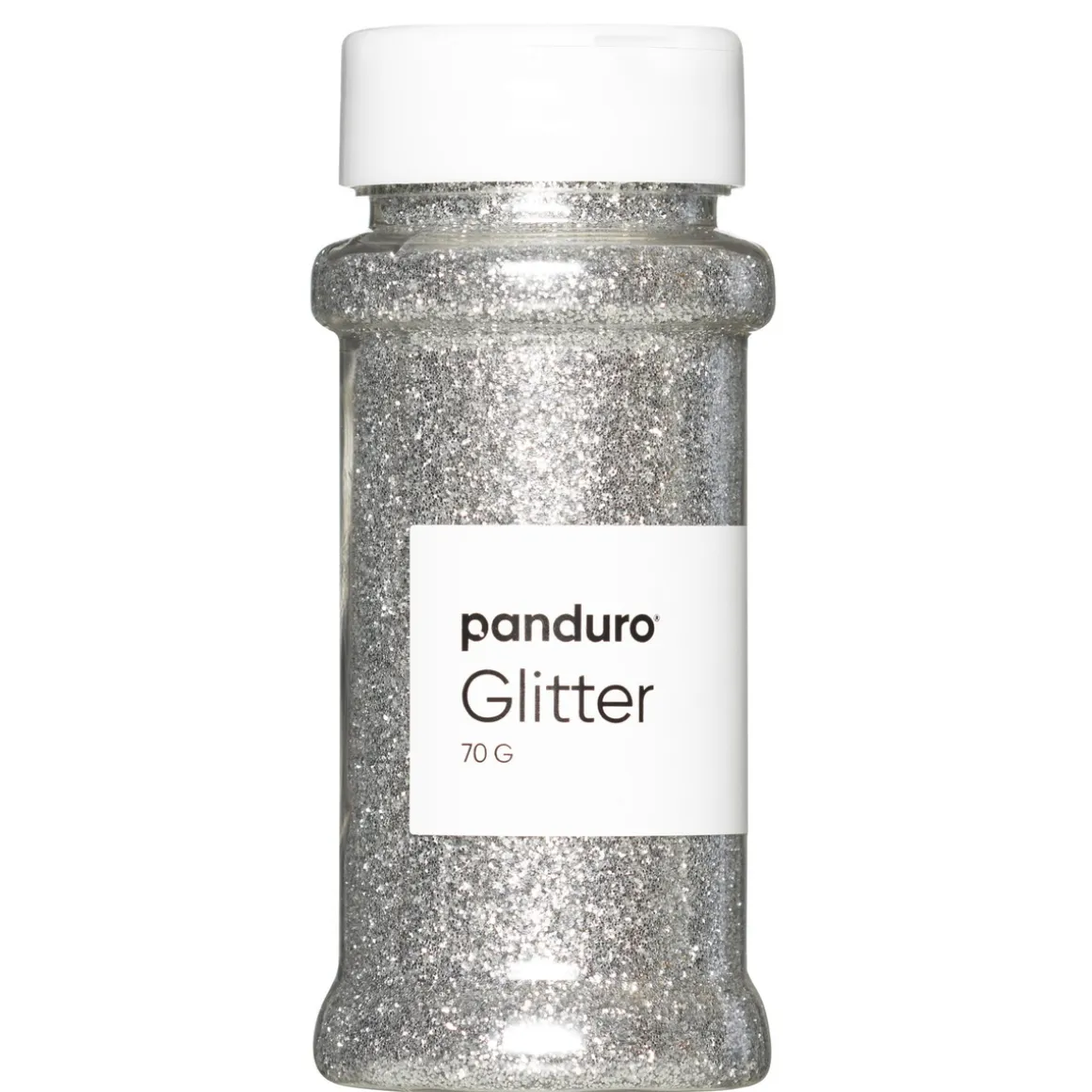 Glitter sølv, 70 gram gnistrende glitter fremstillet af >90% cellulose!