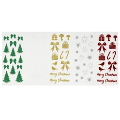 Glitterstickers med julestemning, 5 ark á 8×17 cm med glitrende klistermærker