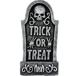 Gravsten med teksten Trick or Treat – 59 cm høj