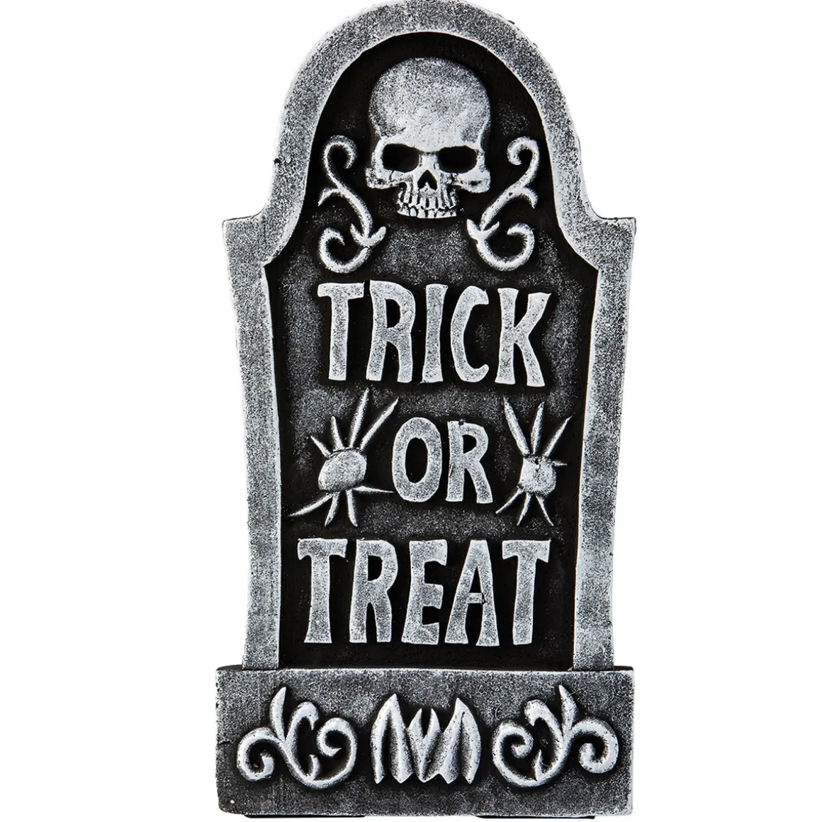 Gravsten med teksten Trick or Treat – 59 cm høj