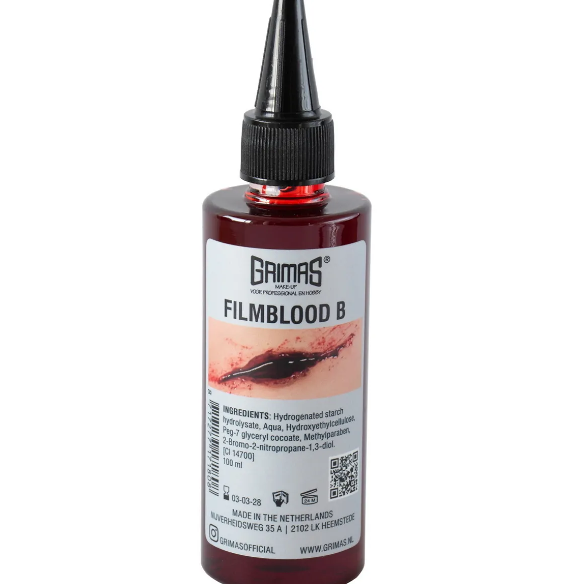 Grimas blod, teaterblod, snydeblod – 100 ml meget realistisk blod til halloween