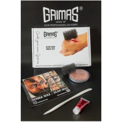 Grimas Scar Wax sminkesæt – arvoks, blod & tilbehør til grusomme sår til halloween!