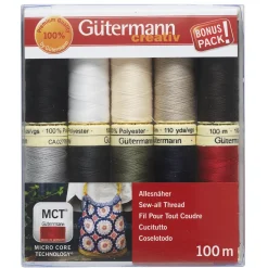 Gütermann sytråd 10×100 m. 100% polyester, Basic