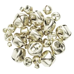 30 guldfarvede bjælder i mix Ø6, 12 & 20 mm