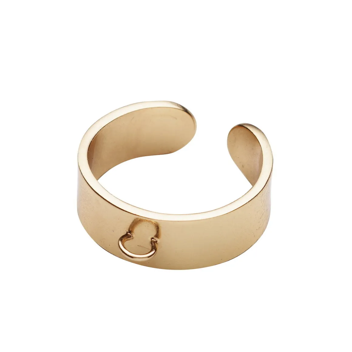 Guldfarvet ringstruktur Ø20 mm med øje/beslag til charms, 1 stk.
