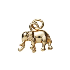 Guldfarvet vedhæng/charm elefant 12,3×12,5 mm