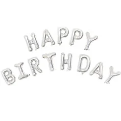 Happy B-day folie sølv