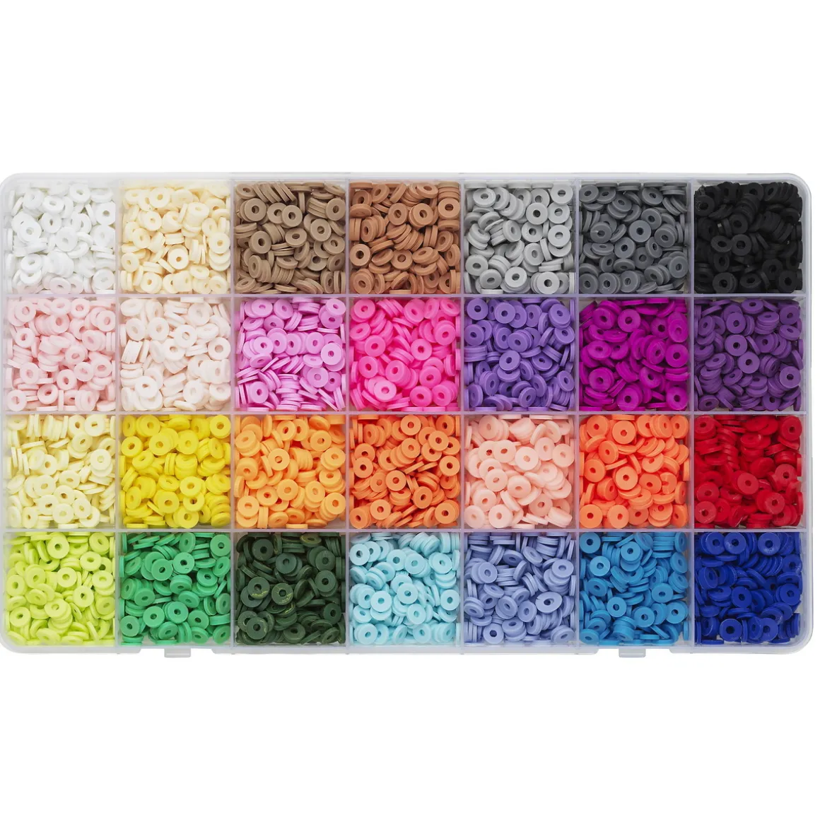 Heishi beads megamix – 5600 (Ø6 mm) heishi-perler i 28 forskellige farver