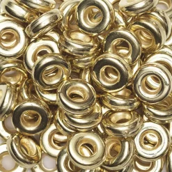 Heishi-perler i rør – guldmetallic heishis, Ø6 mm (hårde)