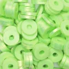 Heishi-perler i rør – guldskinnende grønne heishis, Ø6 mm
