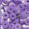 Heishi-perler i rør – guldskinnende lilla heishis, Ø6 mm