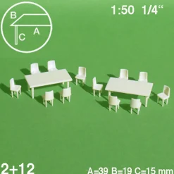 Hermoli bord + 12 stole 1:50