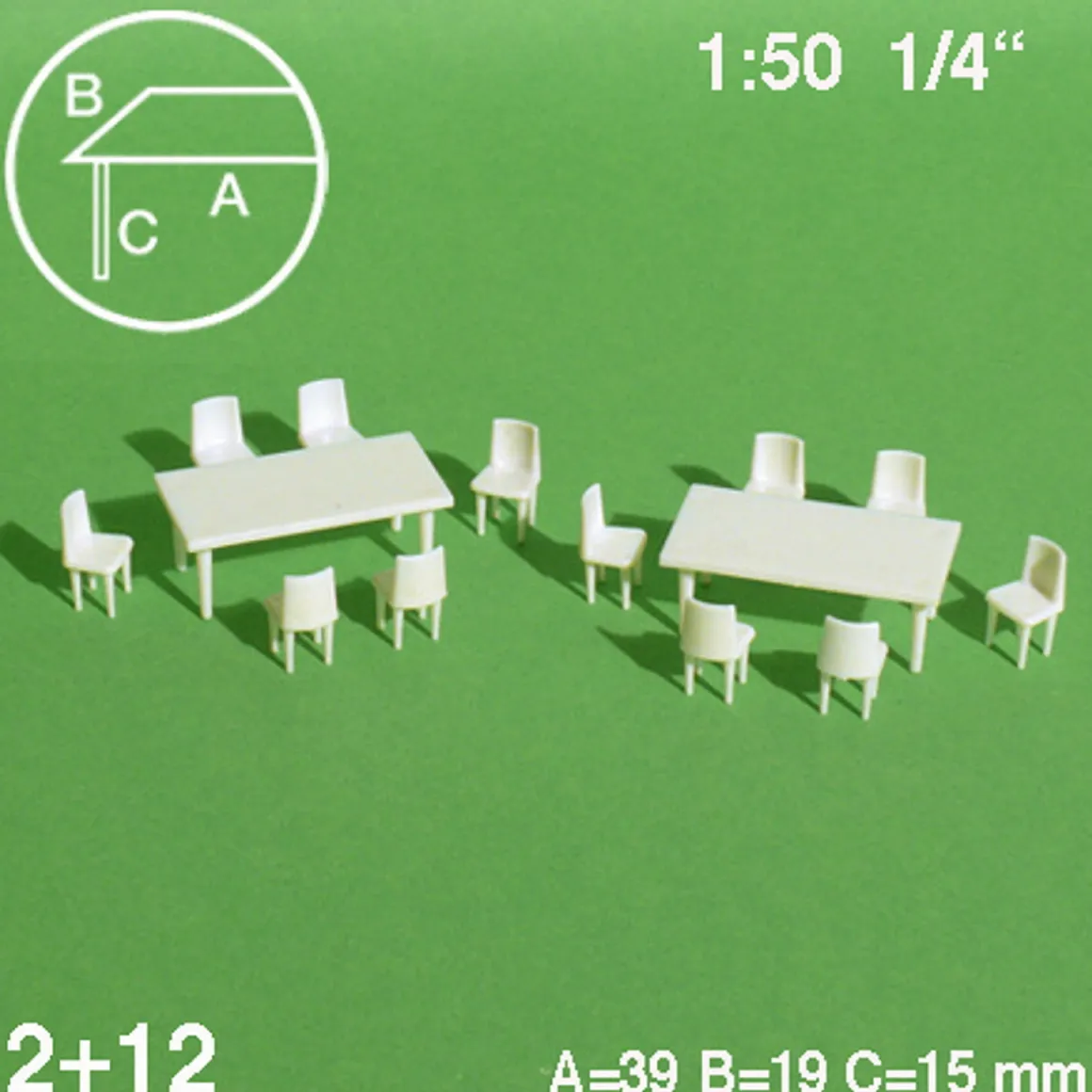 Hermoli bord + 12 stole 1:50