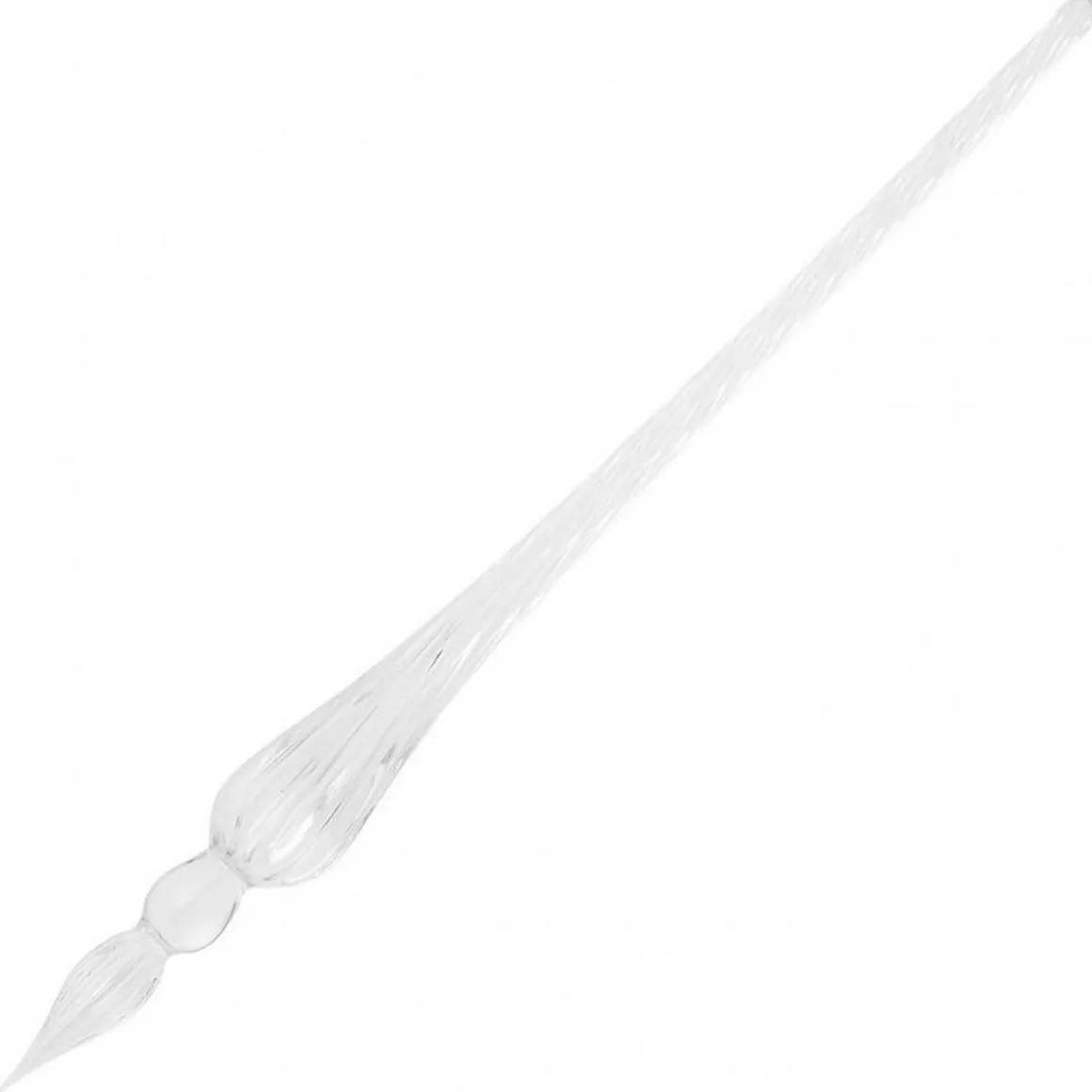 Håndlavet kalligrafipen, fremstillet af glas. Længde 18 cm