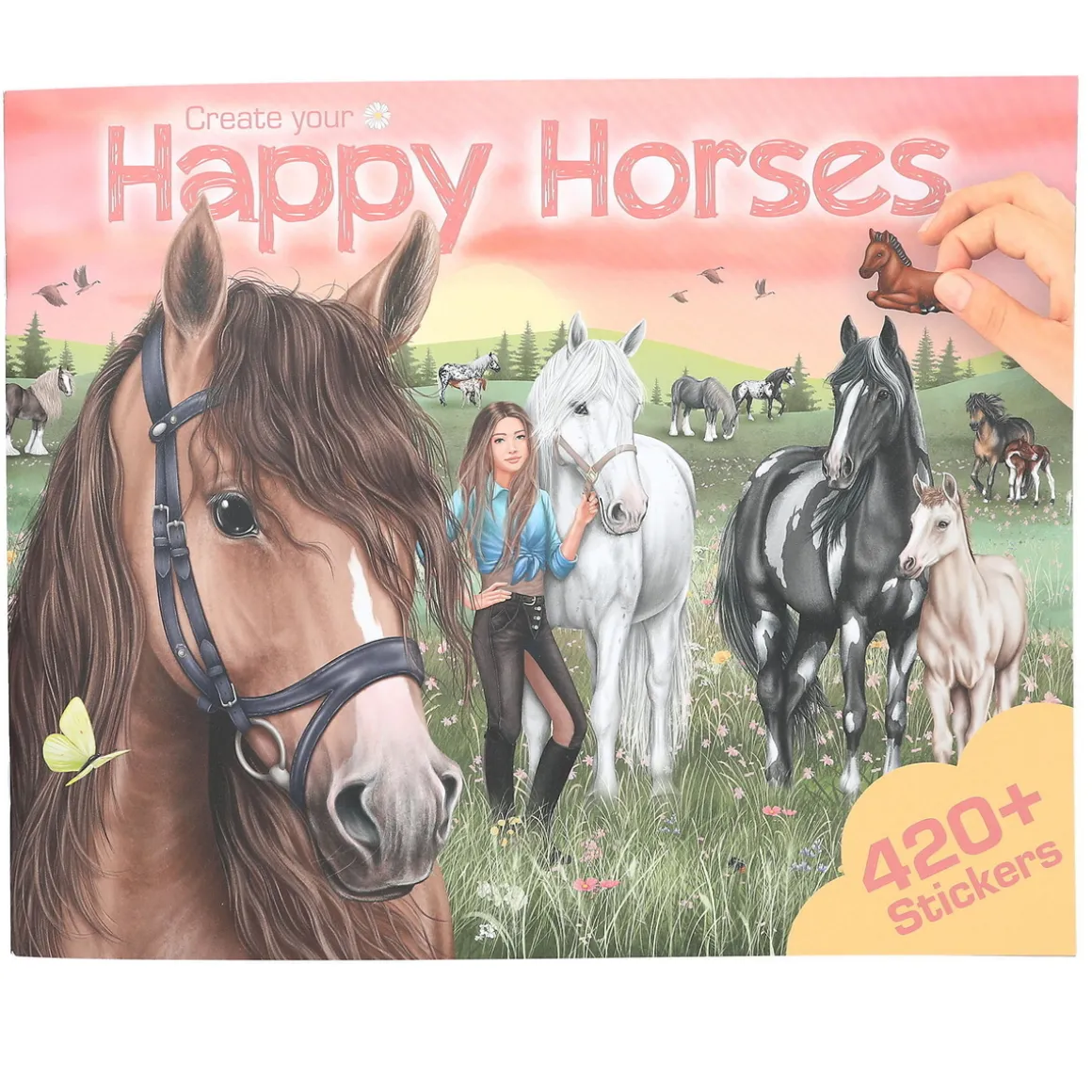 Hobbybog Create your happy horses – masser af heste! 30×24,5 cm, 24 sider og +420 stickers