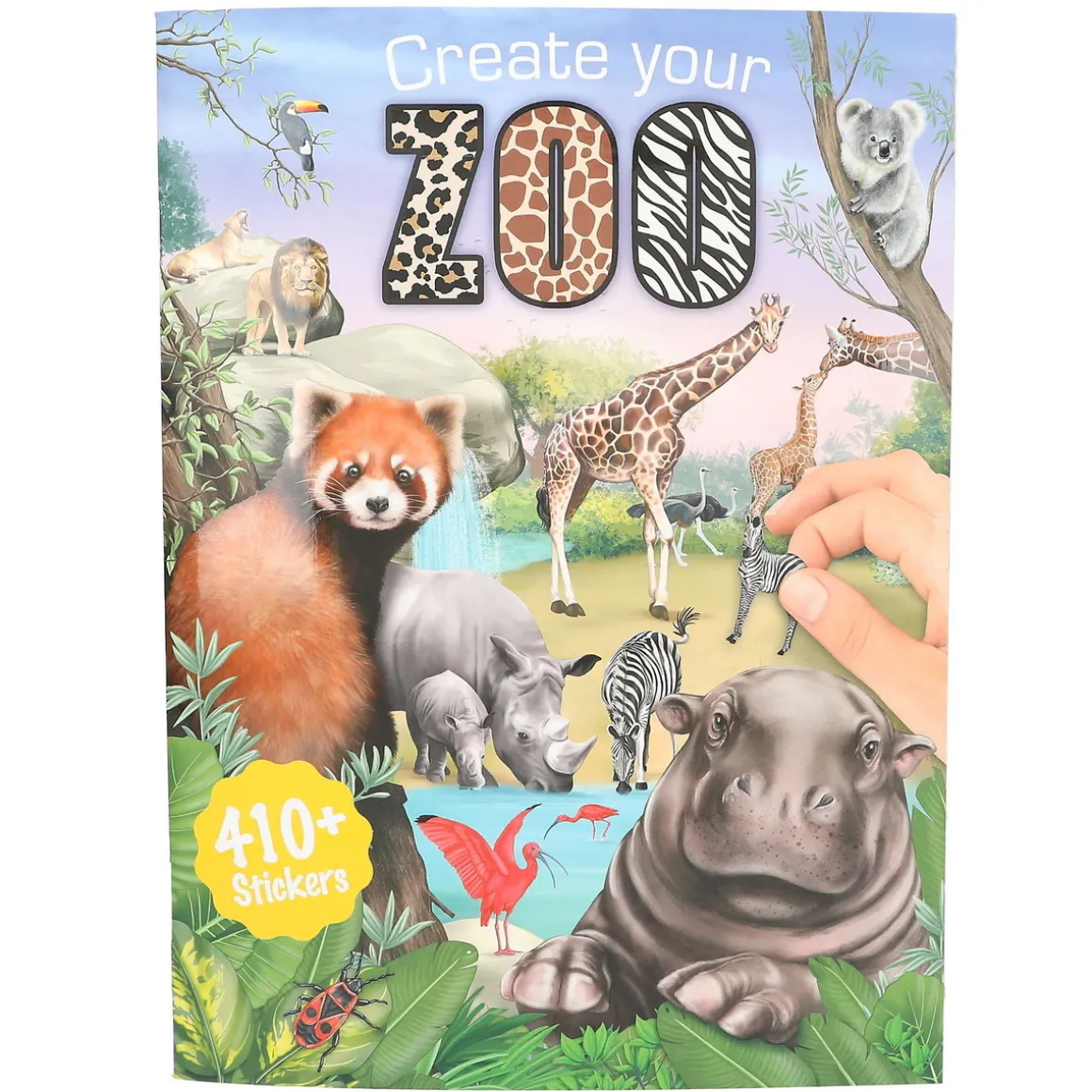 Hobbybog Create your zoo, masser af fine dyr! 22×30 cm, 24 sider +410 stickers