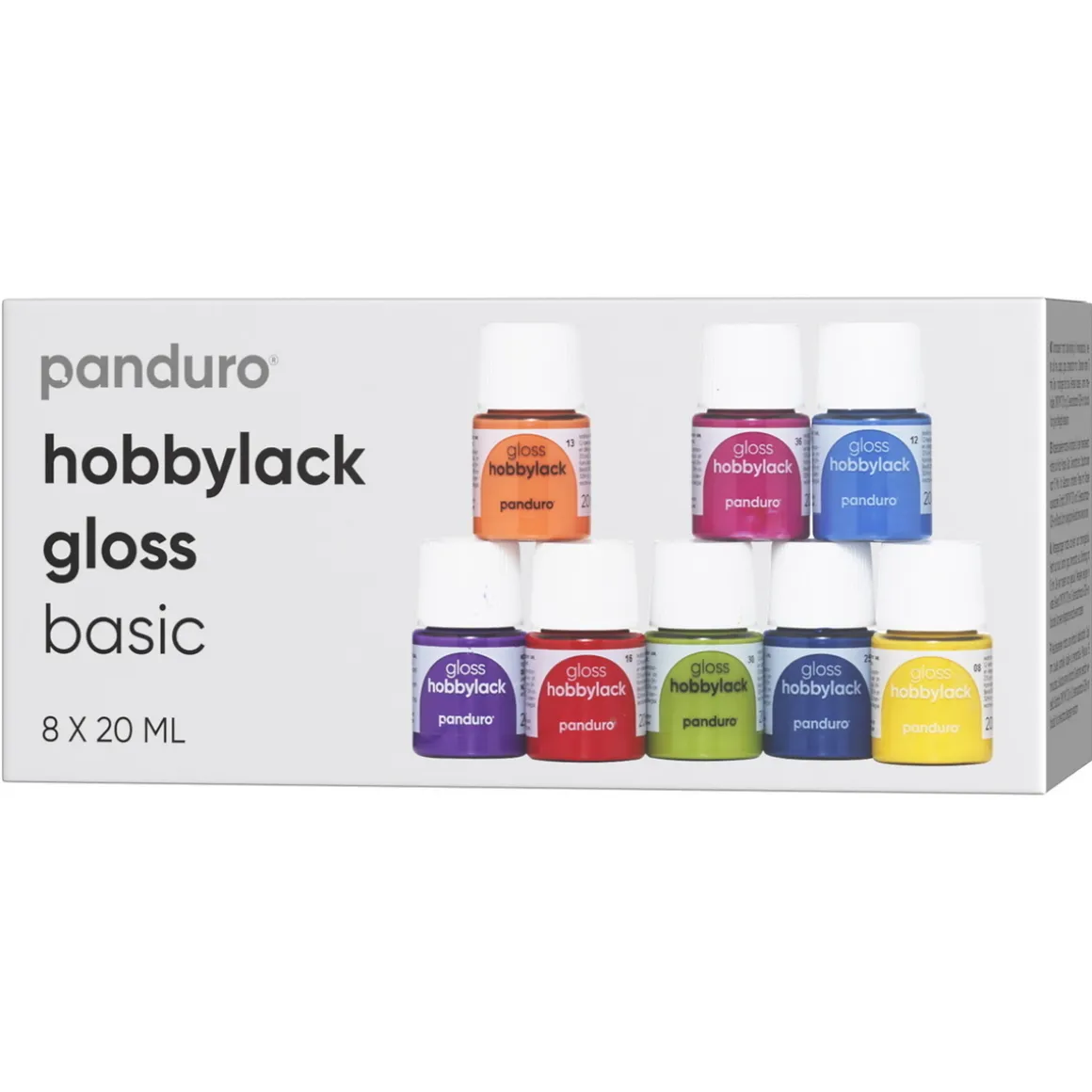 Hobbylak gloss 8×20 ml Basic – 8 blanke basisfarver