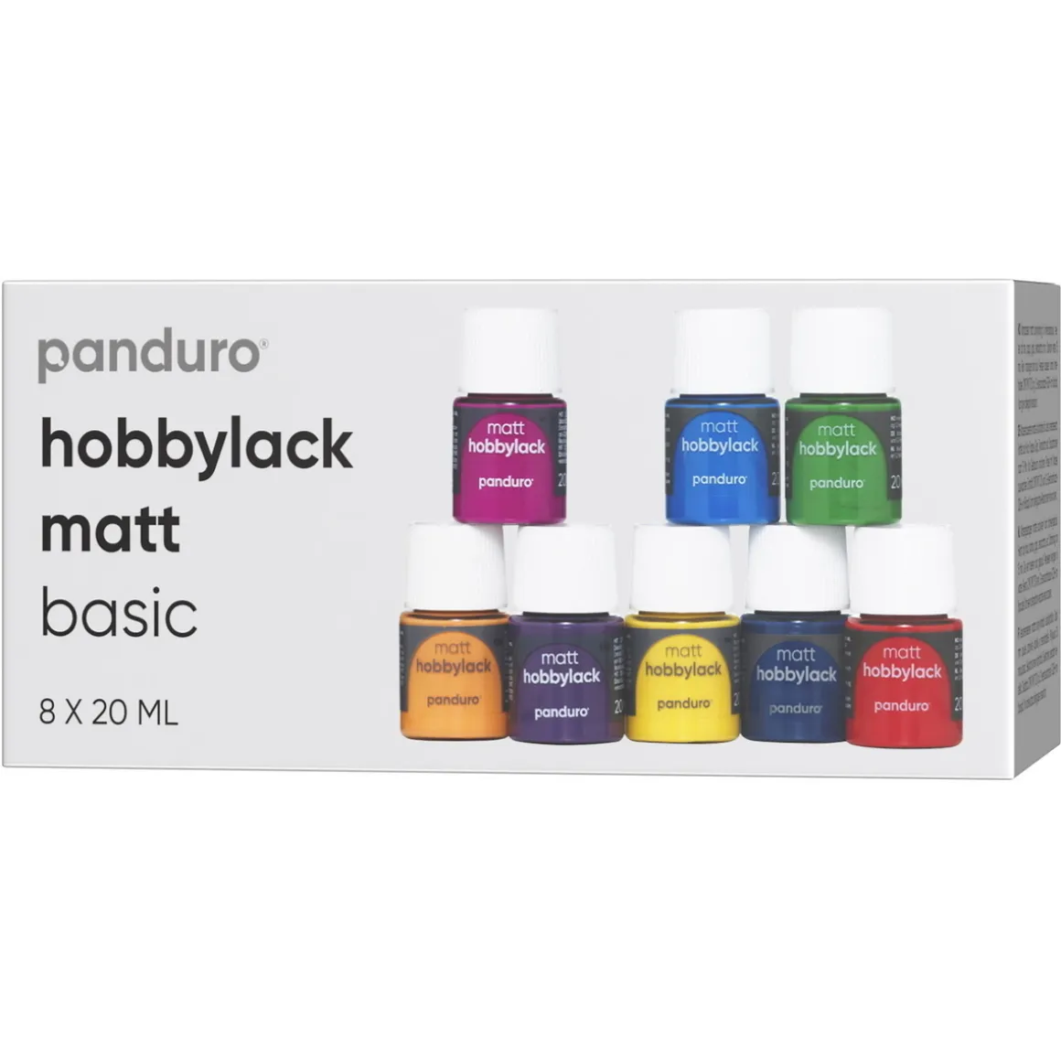 Hobbylak mat 8×20 ml Basic – 8 matte basisfarver