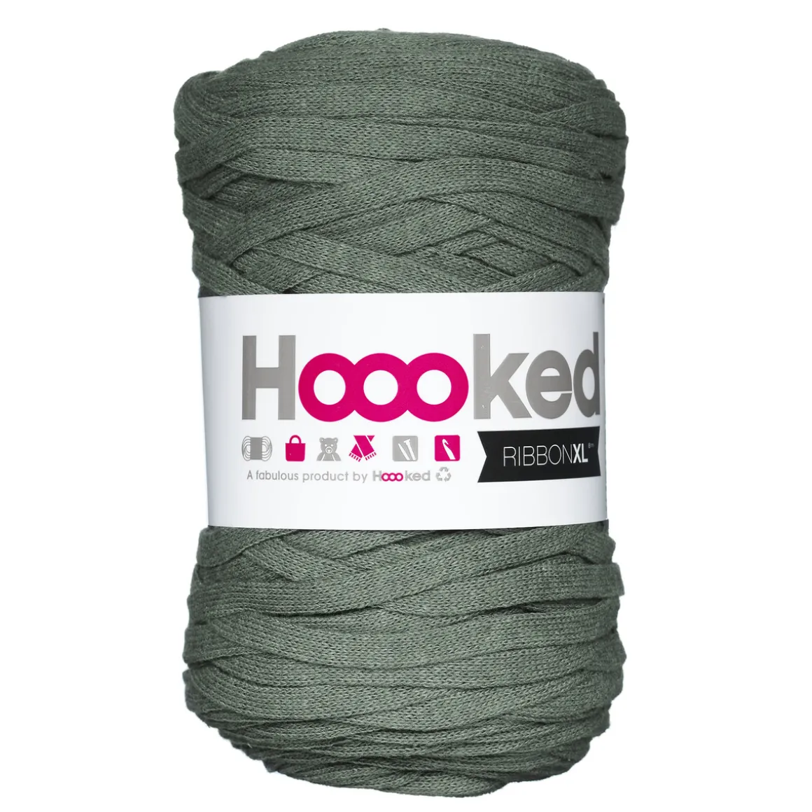 Hooked Ribbon XL garn 250 g armygrøn – RXLSP6 Dried herb