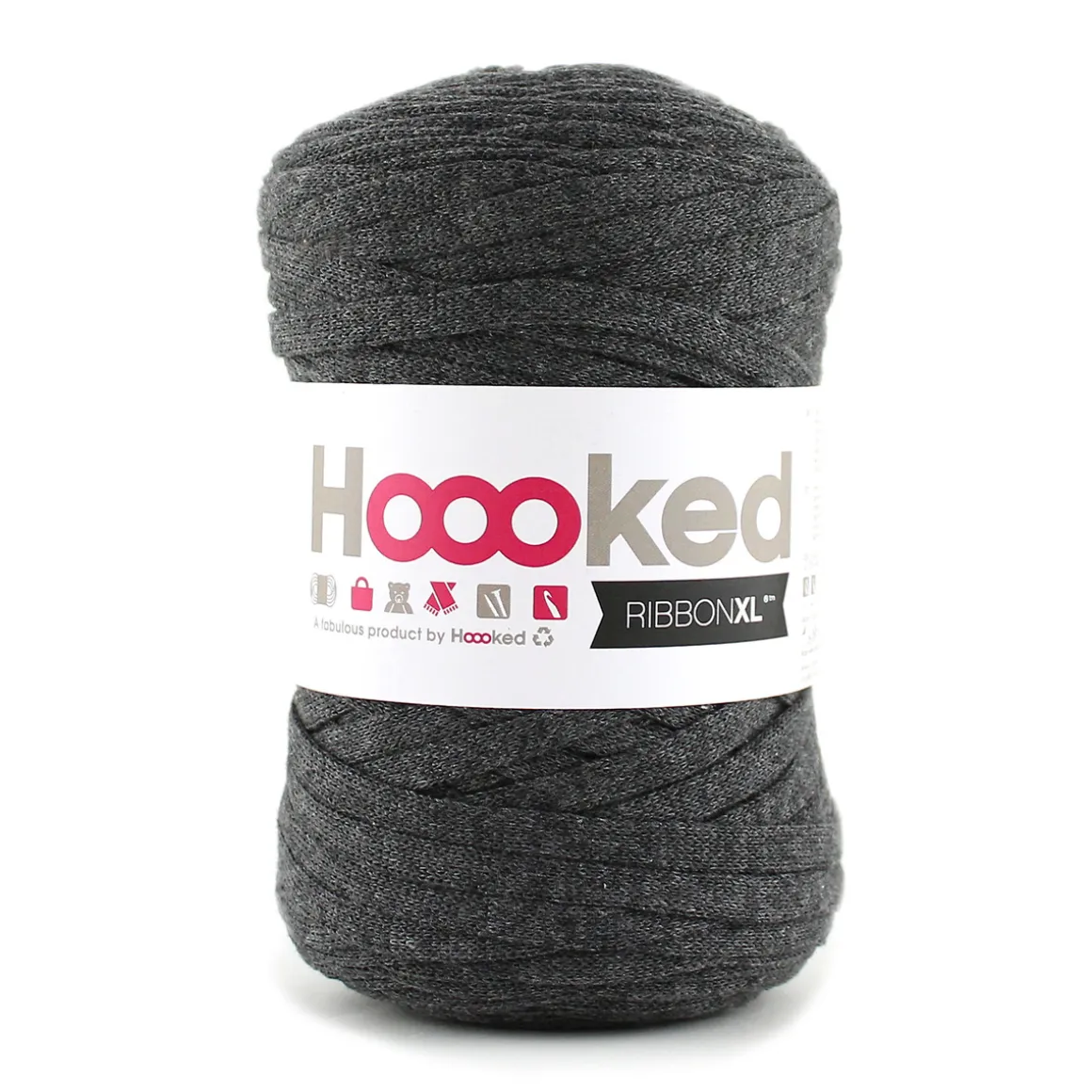 Hooked Ribbon XL garn 250 g mørkegrå – RXL49 Charcoal anthracite