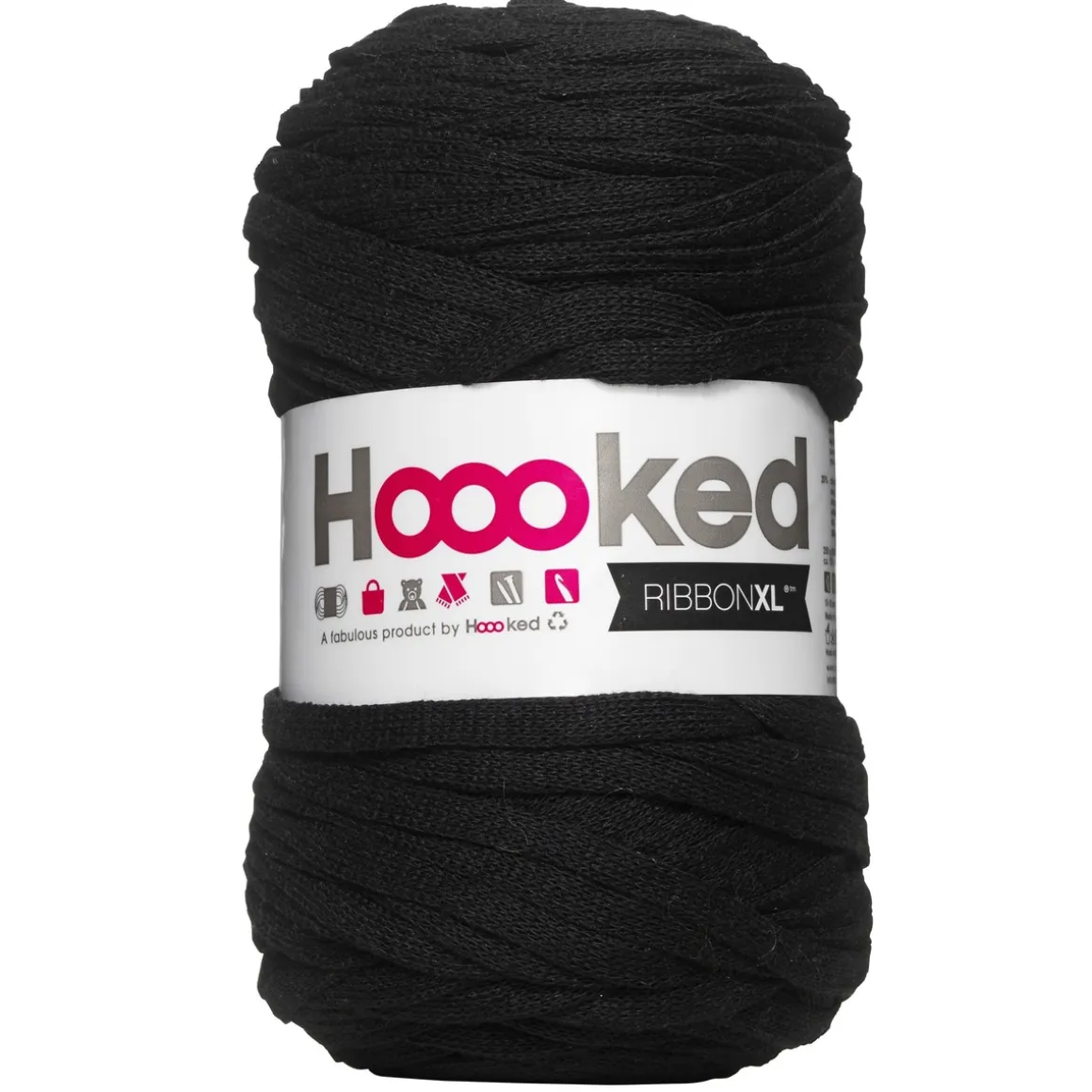 Hooked Ribbon XL garn 250 g sort – RXL26 Black