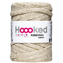 Hoooked Ribbon XL garn Lurex 250 g guld – Golden Glitter