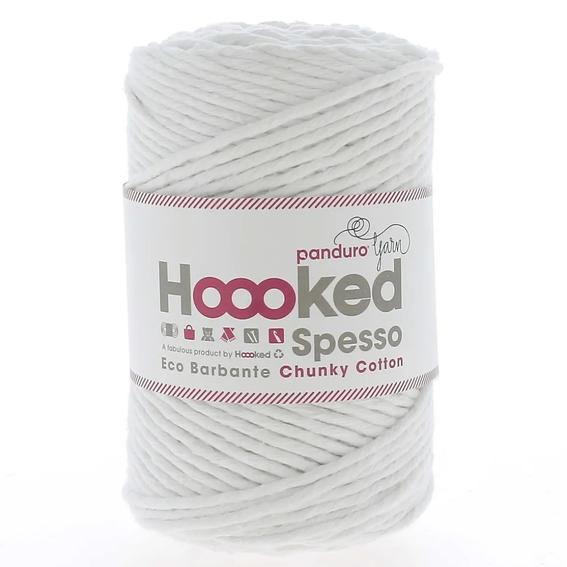 Hoooked Spesso Eco Barbante Chunky Cotton by Panduro Yarn – 500 g hvid, Lotus S200
