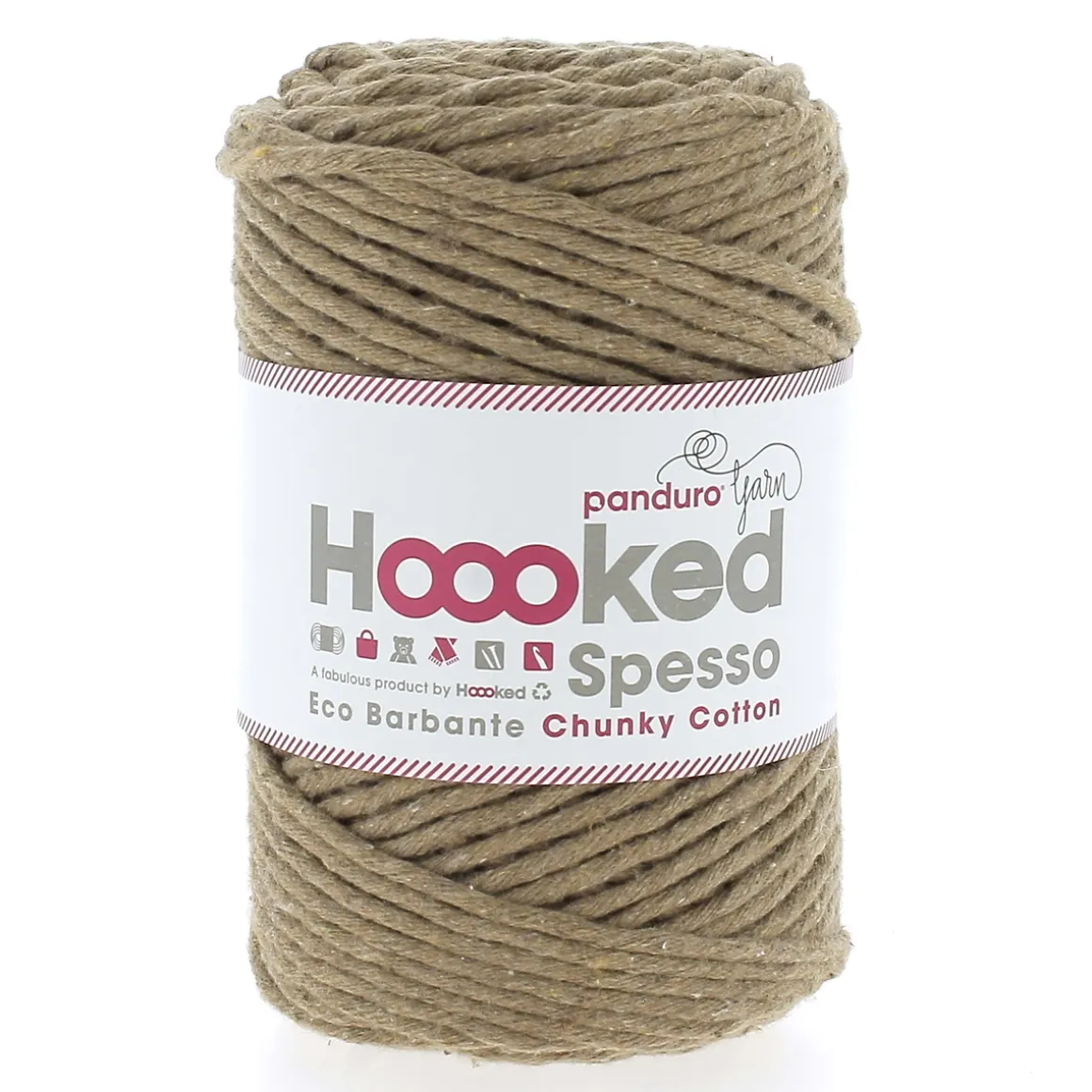 Hoooked Spesso Eco Barbante Chunky Cotton by Panduro Yarn – 500 g brun, Teak S1110