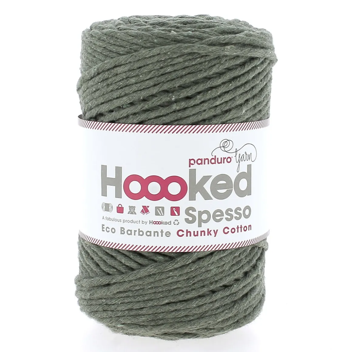 Hoooked Spesso Eco Barbante Chunky Cotton by Panduro Yarn – 500 g mørkegrøn, Aspen S805