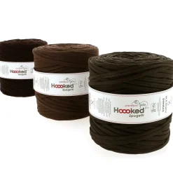 Hoooked Zpagetti Medium jerseygarn 900 g brun – Brown shades, pris pr. stk.