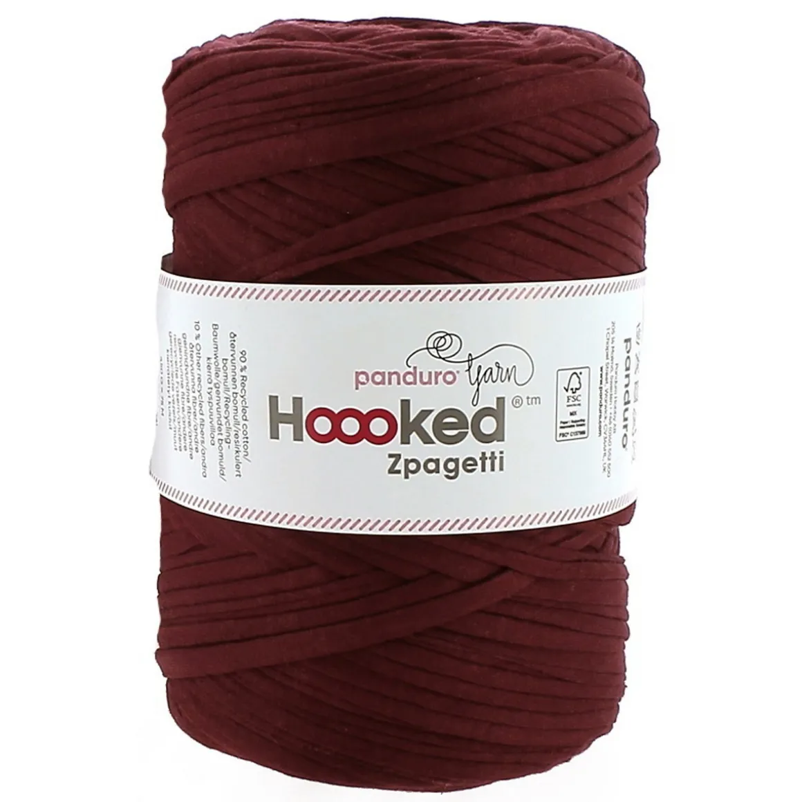 Hoooked Zpagetti Medium jerseygarn 450 g brun – Bordeaux shades, pris pr. stk.