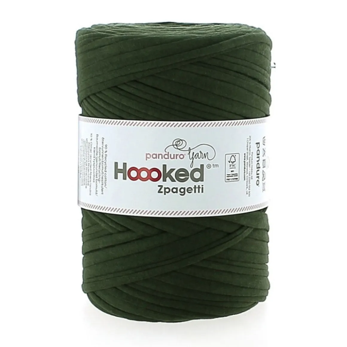 Hoooked Zpagetti Medium tricotgarn 450 g mørkegrøn – Dark Green shades ZP004-25, pris pr. stk.