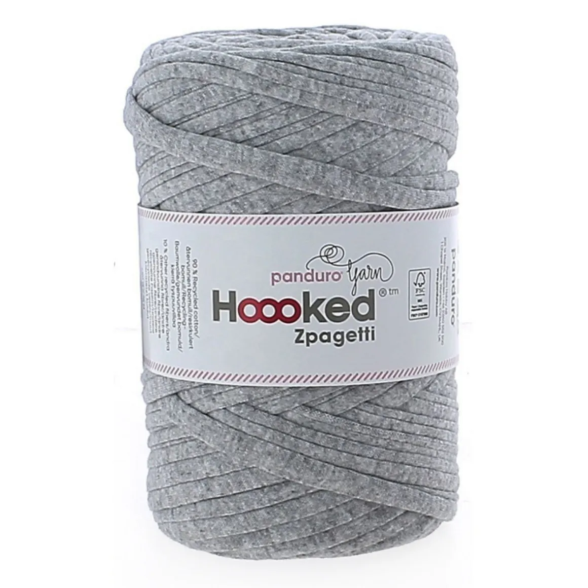 Hoooked Zpagetti Medium tricotgarn 450 g grå – Grey Shades ZP004-12, pris pr. stk.