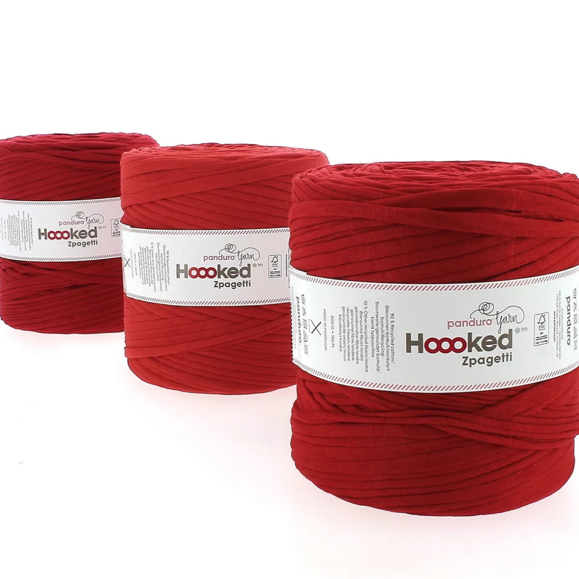 Hoooked Zpagetti Medium tricotgarn 900 g rød – Red shades ZP005-7, pris pr. stk.