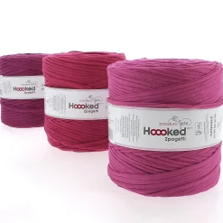 Hoooked Zpagetti Medium tricotgarn 900 g cerise – Super Pink shades ZP005-04, pris pr. stk.